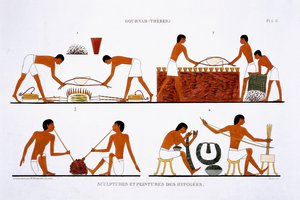 Jewellery and metal Workshop, from a Rare Record of Frescoes from Thebes, recorded by Frederic Cailliaud by Frederic Cailliaud